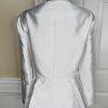 GMI Skirt Suit Size 20W White Lined Embroidered Ruffle Trumpet Sleeves 2PC
