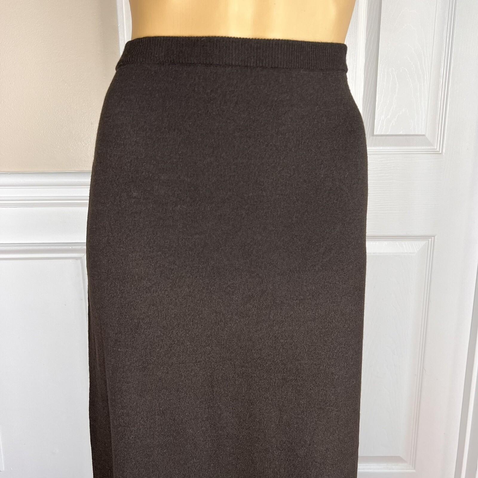 EILEEN FISHER Women Brown Knit Viscose Nylon Maxi Skirt Size XS
