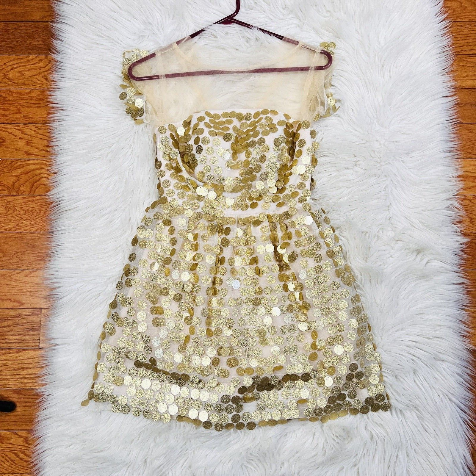QUOC ANH Gold Stunning Girl Lined Party Dress 12 to 13 years old