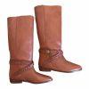 BIARRITZ Women Brown Genuine Leather Equestrian Riding Boots Shoes Size 5.5 B