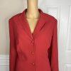 Le Suit Women Polyester Skirt Suit Size 14 Burnt Orange Stand UP Collar 2PC