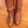 BIARRITZ Women Brown Genuine Leather Equestrian Riding Boots Shoes Size 5.5 B