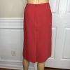 Le Suit Women Polyester Skirt Suit Size 14 Burnt Orange Stand UP Collar 2PC