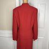 Le Suit Women Polyester Skirt Suit Size 14 Burnt Orange Stand UP Collar 2PC