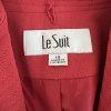 Le Suit Women Polyester Skirt Suit Size 14 Burnt Orange Stand UP Collar 2PC