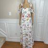 N/Nicholas Daffodil Cotton Dress 4 Broderie White Floral Cold Shoulder Tiered