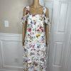 N/Nicholas Daffodil Cotton Dress 4 Broderie White Floral Cold Shoulder Tiered