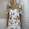 N/Nicholas Daffodil Cotton Dress 4 Broderie White Floral Cold Shoulder Tiered