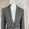 TAHARI ASL Women Gray Polyester Viscose Spandex Lined Belted Blazer Size 8