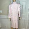 Kasper ASL Polyester Skirt Suit Size 14 Embroidered Light Pink 3/4 Sleeves 2PC