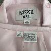 Kasper ASL Polyester Skirt Suit Size 14 Embroidered Light Pink 3/4 Sleeves 2PC