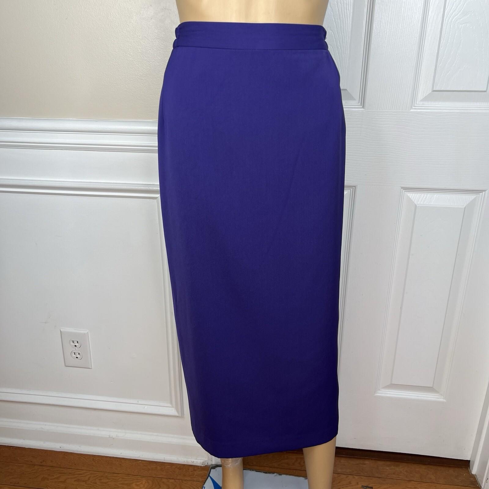 GMI Women Polyester Skirt Suit Size 18W Purple Lined Collarless Cocktail 2PC