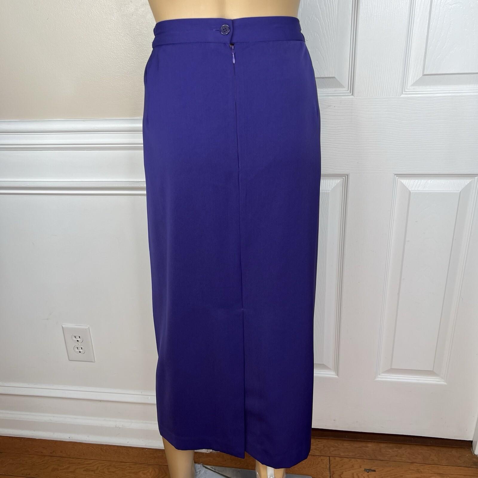 GMI Women Polyester Skirt Suit Size 18W Purple Lined Collarless Cocktail 2PC