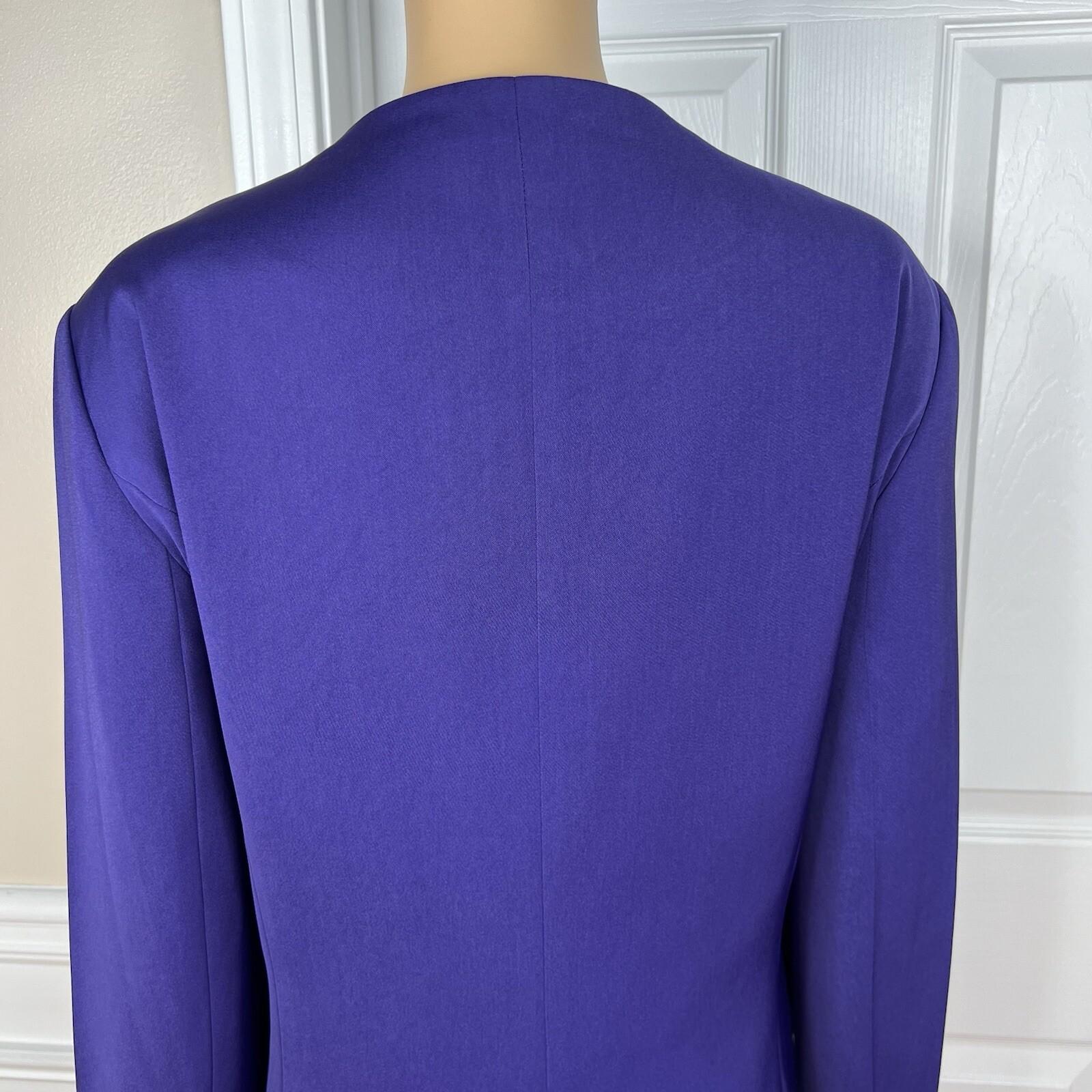 GMI Women Polyester Skirt Suit Size 18W Purple Lined Collarless Cocktail 2PC