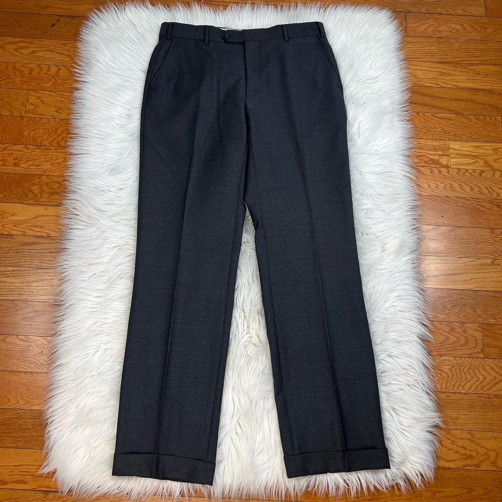 Chiari Angelico Super 120 Wool Men Dress Pants Size 34R Gray Made In Italy
