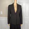 Anne Klein Women Wool Stretch Skirt Suit Size 2 Brown Lined Peak Collar 2PC