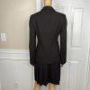 Anne Klein Women Wool Stretch Skirt Suit Size 2 Brown Lined Peak Collar 2PC