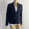 J.CREW Wool Viscose Blend Women Blazer Size 4 Navy Blue Business Blazer