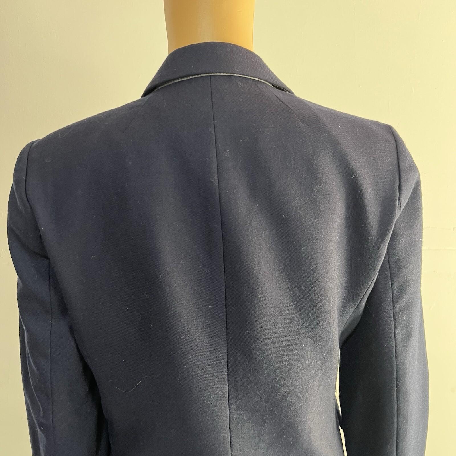 J.CREW Wool Viscose Blend Women Blazer Size 4 Navy Blue Business Blazer