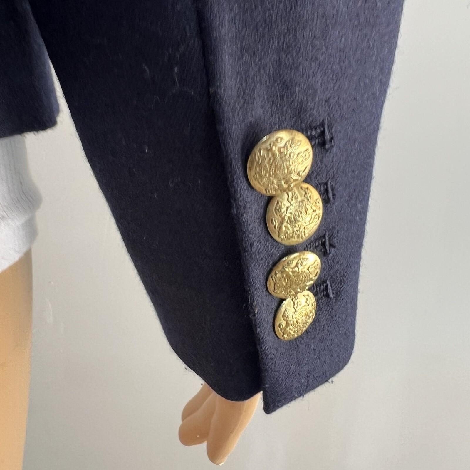 J.CREW Wool Viscose Blend Women Blazer Size 4 Navy Blue Business Blazer