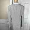 Le Suit  Polyester Skirt Size 18 Black White Pinstriped Notch Collar Lined 2PC