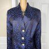 KB Stella Louise Polyester Metallic Skirt Suit 16 Blue Back Shawl Collar 2PC