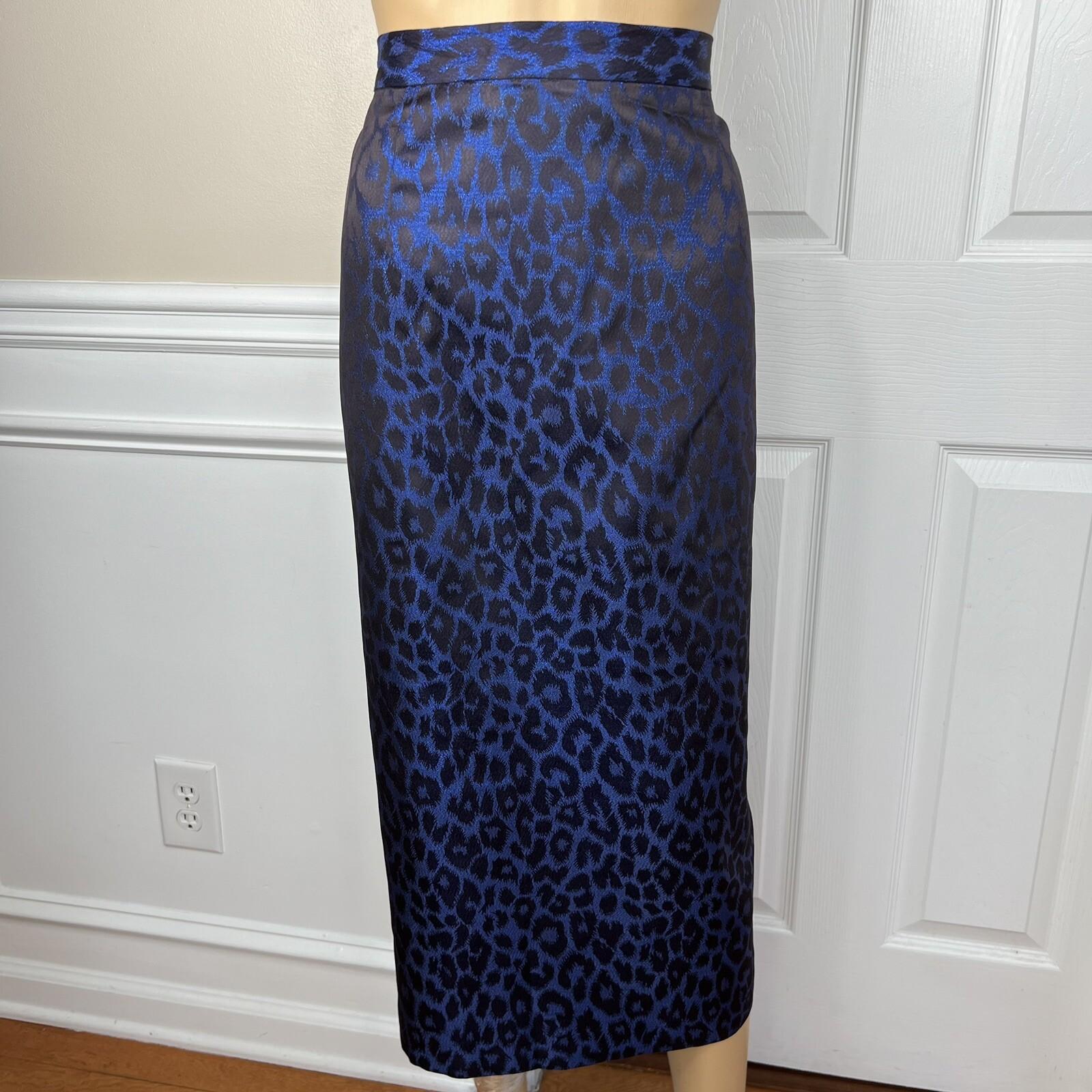 KB Stella Louise Polyester Metallic Skirt Suit 16 Blue Back Shawl Collar 2PC