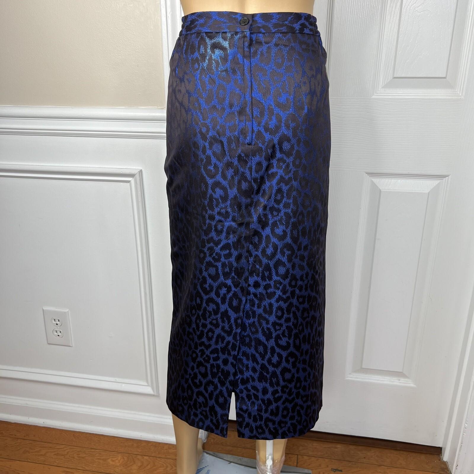 KB Stella Louise Polyester Metallic Skirt Suit 16 Blue Back Shawl Collar 2PC