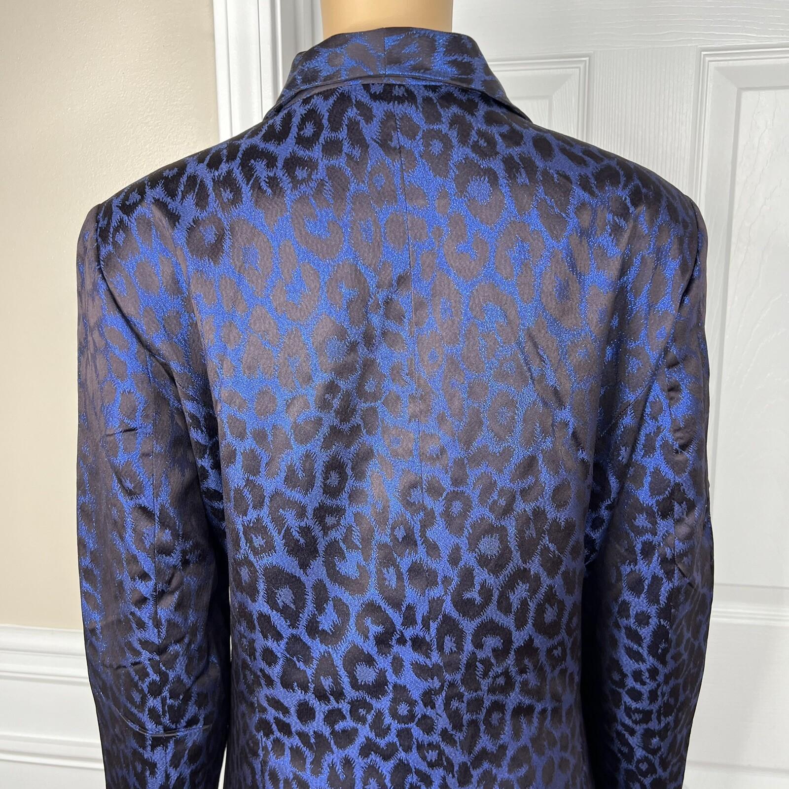 KB Stella Louise Polyester Metallic Skirt Suit 16 Blue Back Shawl Collar 2PC