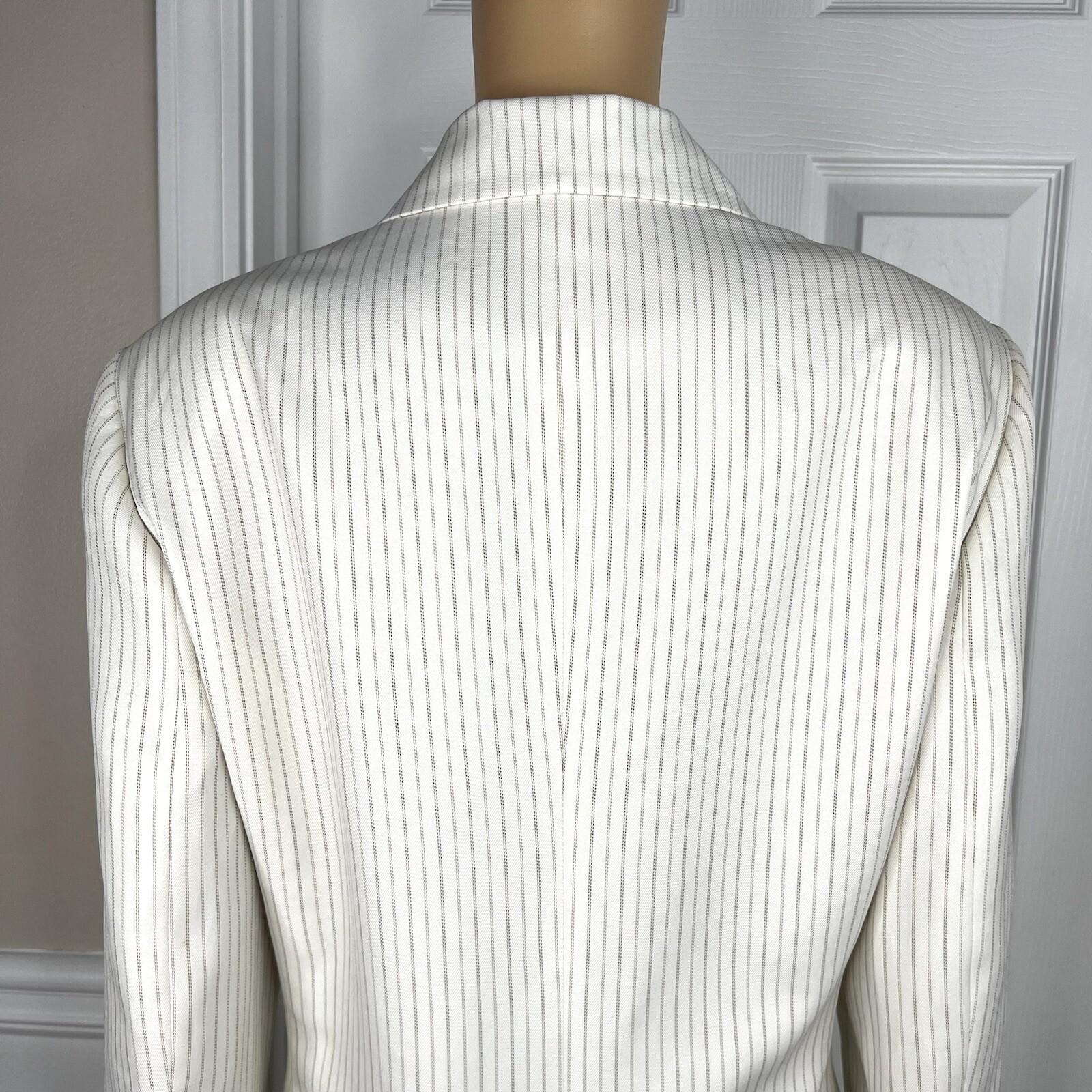Collections For Le Suit Polyester Pant 16 Suit 18 Off White Striped 2PC New