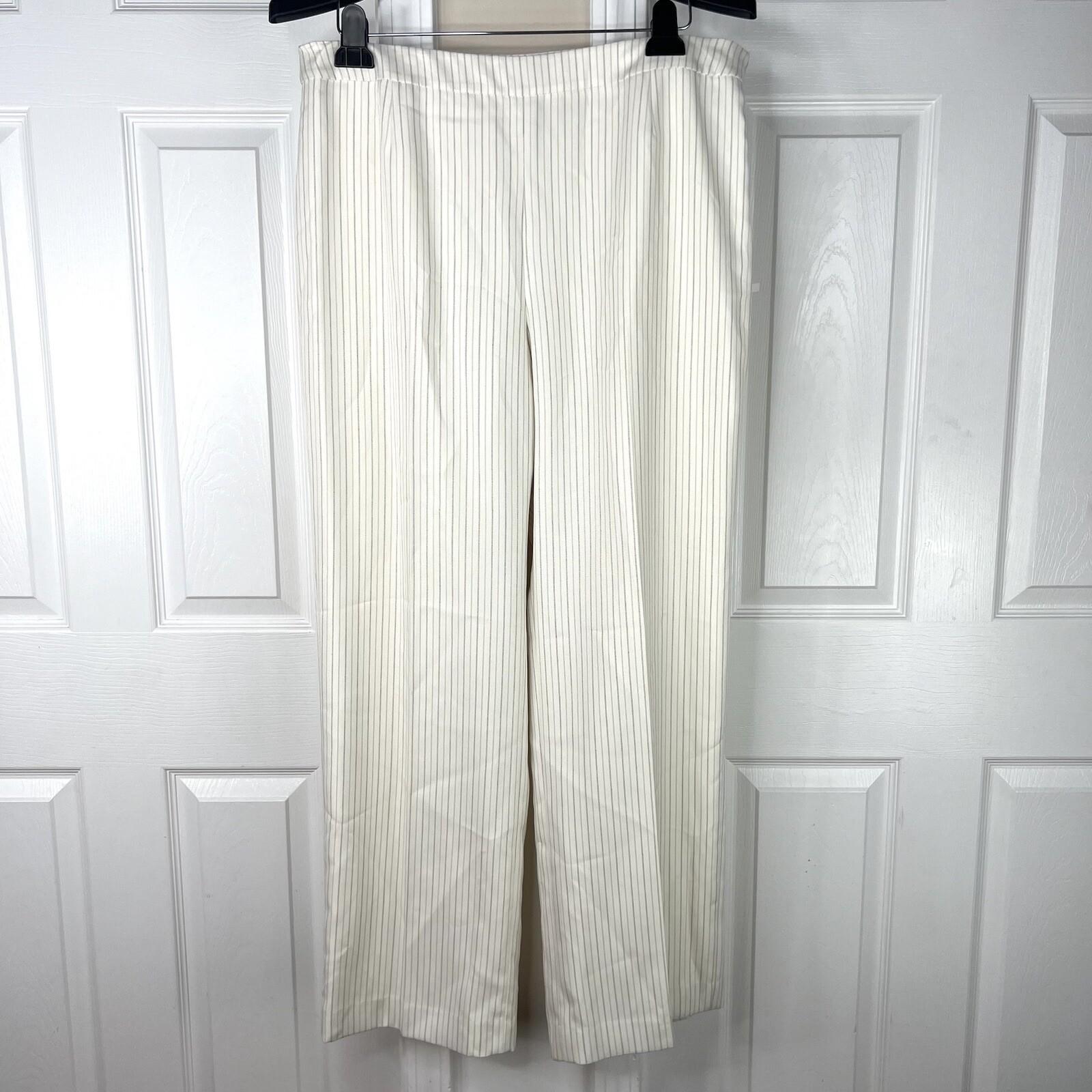 Collections For Le Suit Polyester Pant 16 Suit 18 Off White Striped 2PC New