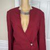 Coldwater Creek Women 1PC Red Wool Lined Wrap Collarless Blazer Size 14