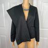 Alfani 2PC Black Striped Polyester Rayon Spandex Lined Career Pant Suit Size 4P
