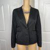 Alfani 2PC Black Striped Polyester Rayon Spandex Lined Career Pant Suit Size 4P
