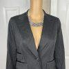 Alfani 2PC Black Striped Polyester Rayon Spandex Lined Career Pant Suit Size 4P