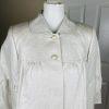 New TAHARI 2PC Beige Metallic Linen Rayon Cropped Shawl Collar Pant Suit Size 6