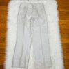 New TAHARI 2PC Beige Metallic Linen Rayon Cropped Shawl Collar Pant Suit Size 6