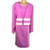 BEN MARC INT 2PC Pink Purple White Polyester Lined Collarless Dress Suit SZ 16