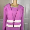 BEN MARC INT 2PC Pink Purple White Polyester Lined Collarless Dress Suit SZ 16