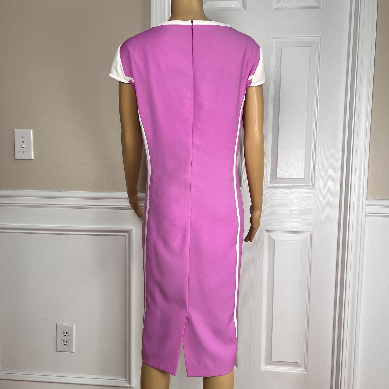 BEN MARC INT 2PC Pink Purple White Polyester Lined Collarless Dress Suit SZ 16