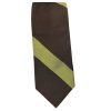 Peter Millar Men Silk Neck Tie Brown Green Striped Hand Folded 57 inch Luxury