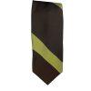 Peter Millar Men Silk Neck Tie Brown Green Striped Hand Folded 57 inch Luxury