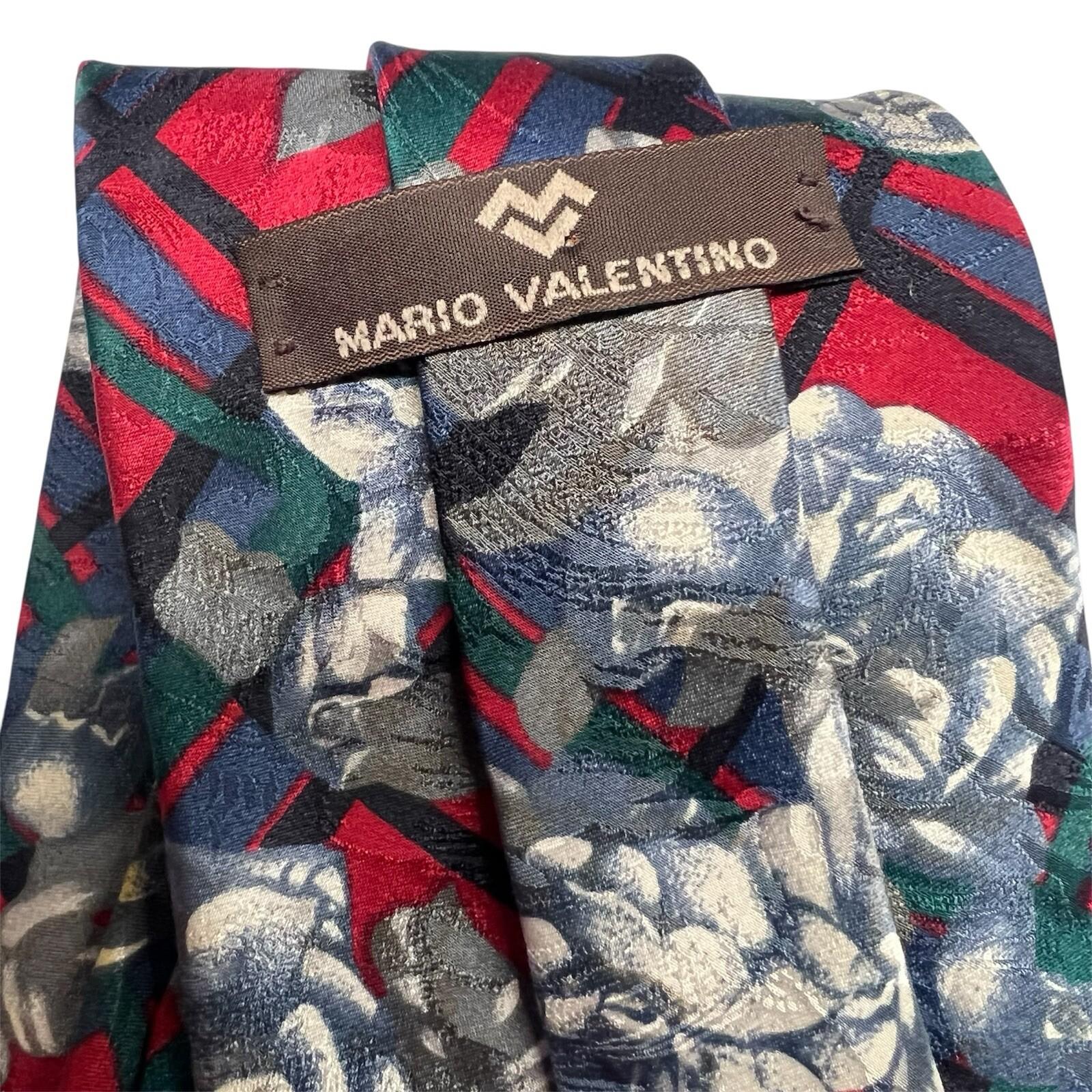 Mario Valentino Men Floral Multicolor Silk Neck Tie 56 in