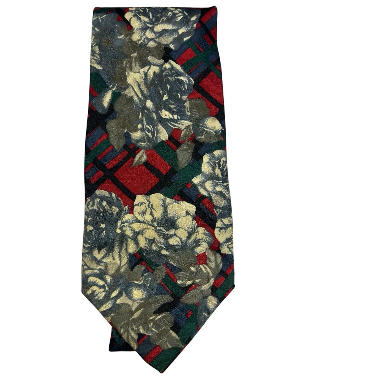 Mario Valentino Men Floral Multicolor Silk Neck Tie 56 in