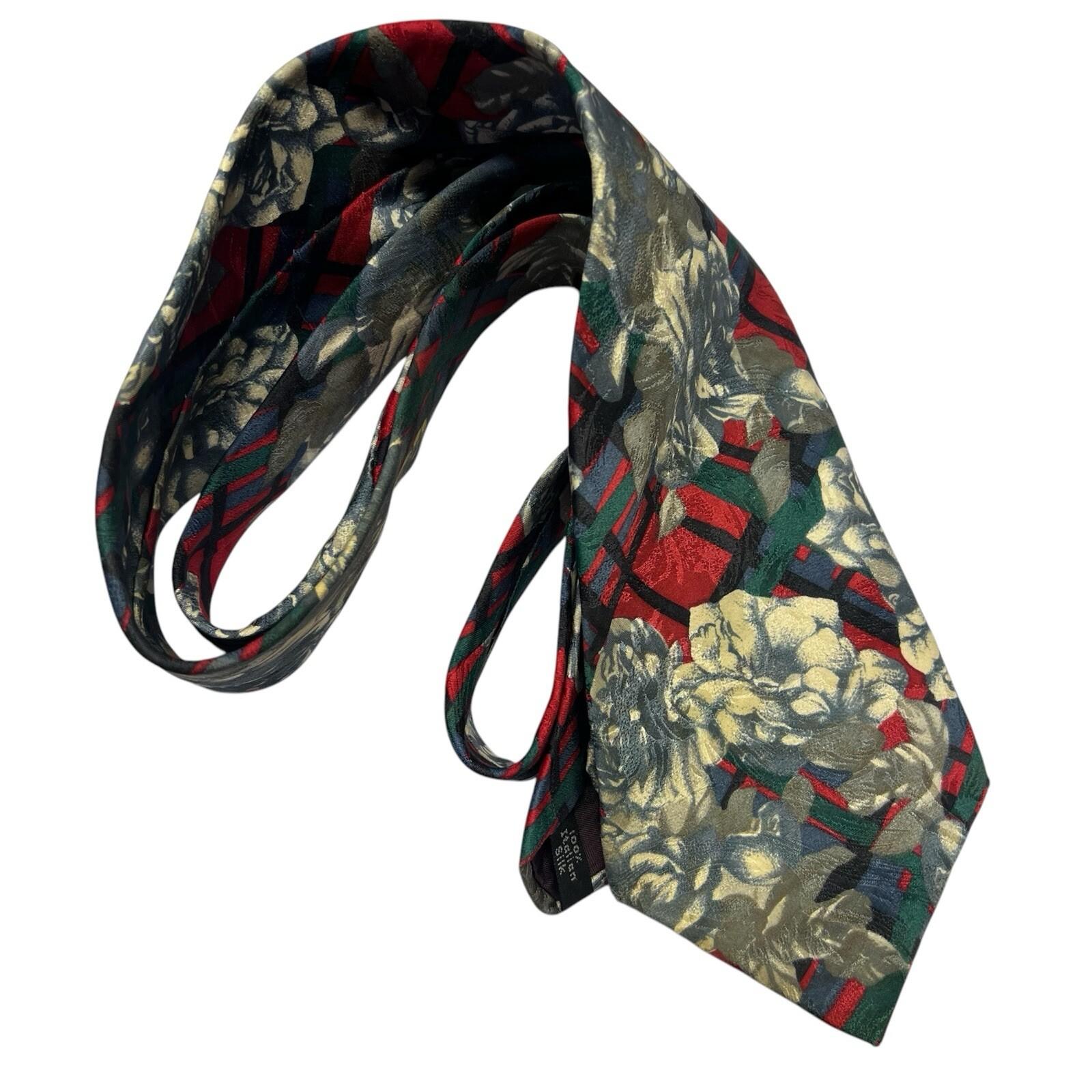 Mario Valentino Men Floral Multicolor Silk Neck Tie 56 in
