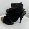 Pedro Garcia Sissel Suede Leather Sandals Size 38 Grip Strap Peep Toe Shoes
