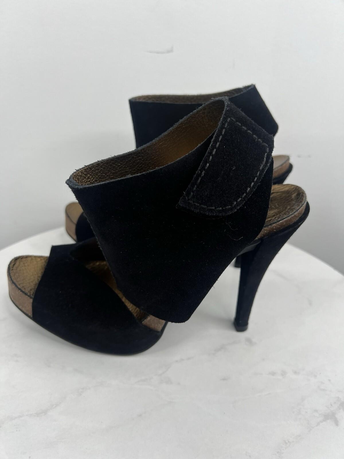 Pedro Garcia Sissel Suede Leather Sandals Size 38 Grip Strap Peep Toe Shoes