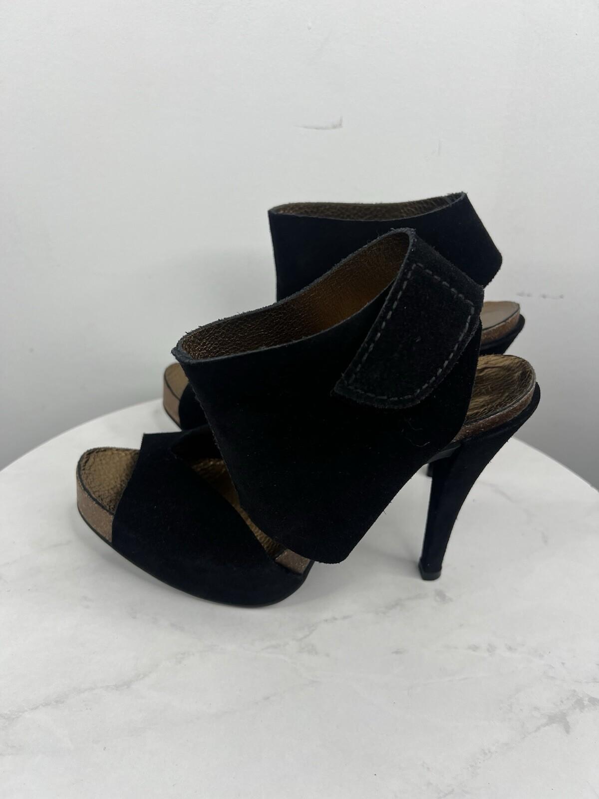 Pedro Garcia Sissel Suede Leather Sandals Size 38 Grip Strap Peep Toe Shoes