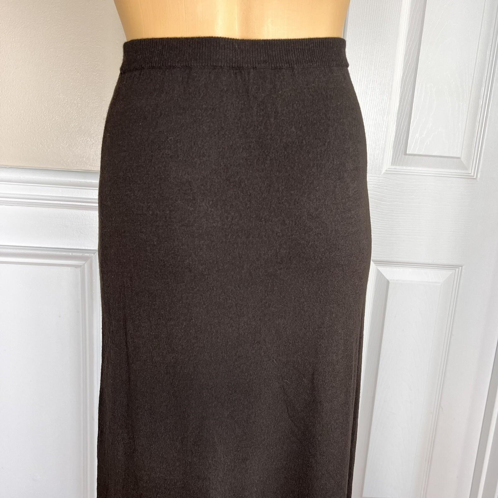 EILEEN FISHER Women Brown Knit Viscose Nylon Maxi Skirt Size XS