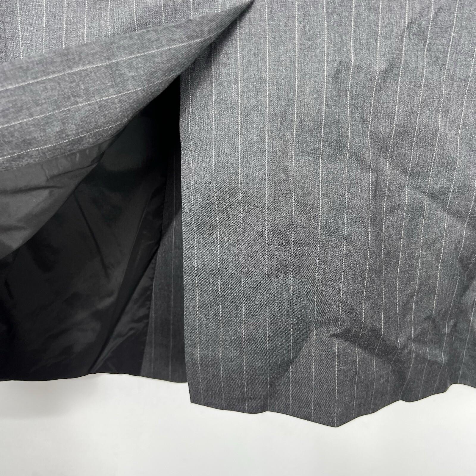 Lauren Ralph Lauren Men Wool Blazer Size 46R Gray Striped Business 2 Button Vent